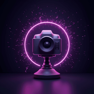 máquina fotográfica logo IA