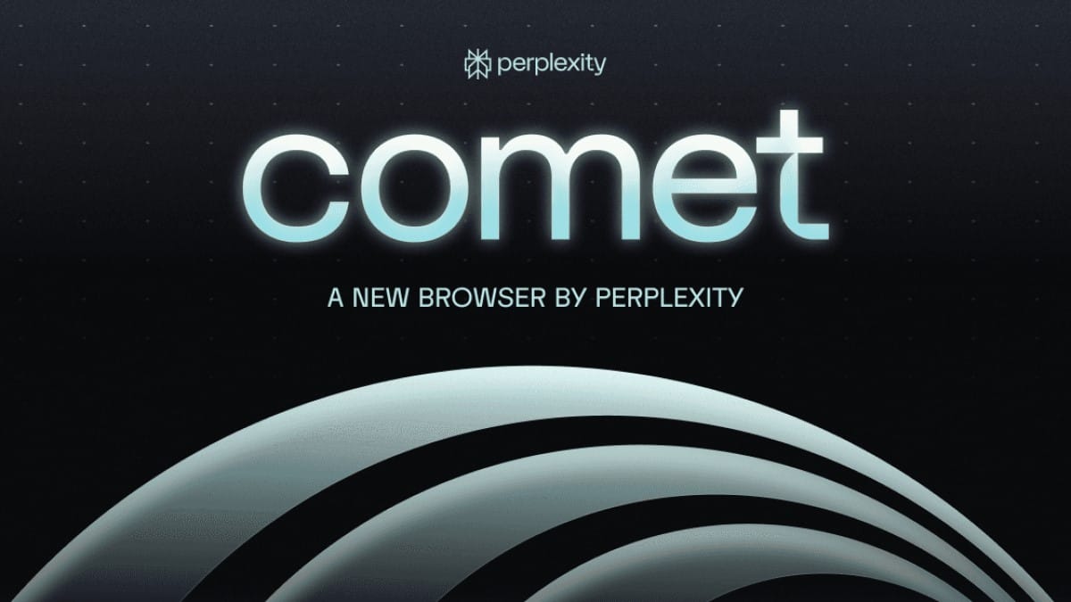 Captura de tela de imagem ilustrando o navegador Comet da Perplexity AI.