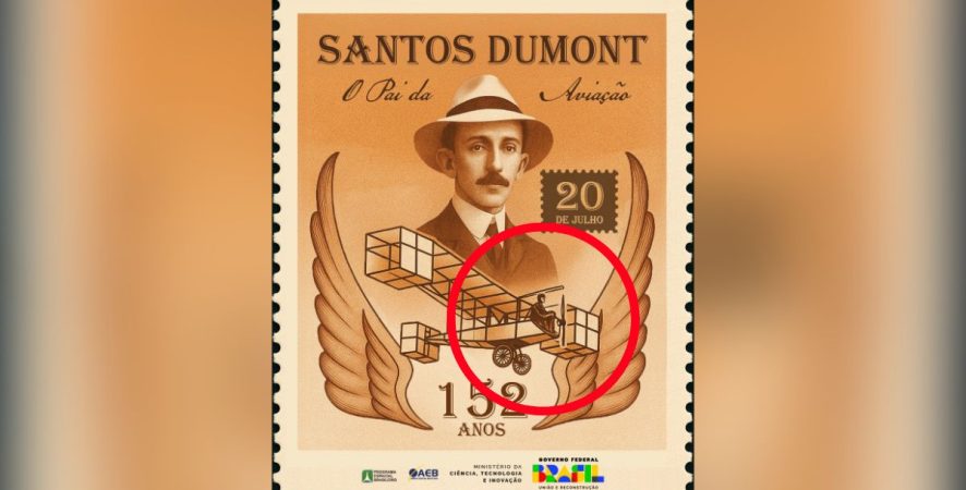 Agência Espacial Brasileira usa IA em homenagem a Santos Dumont, cria avião 14 Bis deformado e pede desculpas