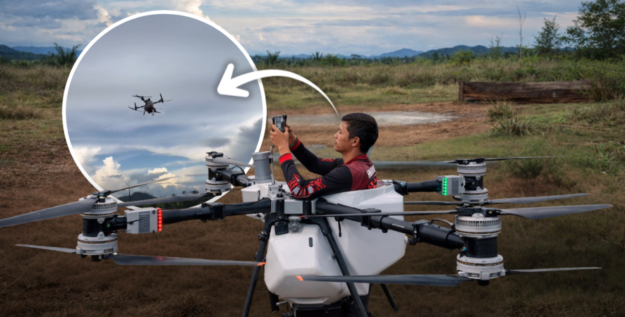 Uno com asas: brasileiro transforma drone agrícola em perigoso carro voador